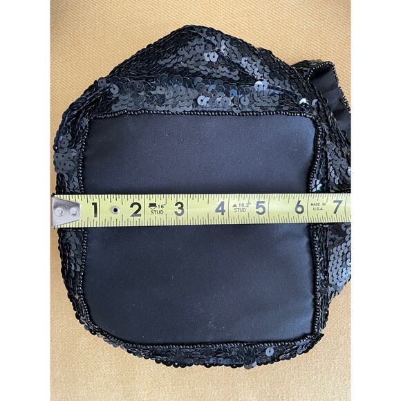 Adorable Black Sequined Mini Hobo Bag - Picture 7 of 7
